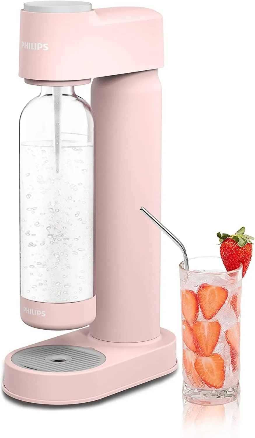 PHILIPS ADD4901PKO Sparkling Water Maker, 1L Bottle, Plastic-Pink