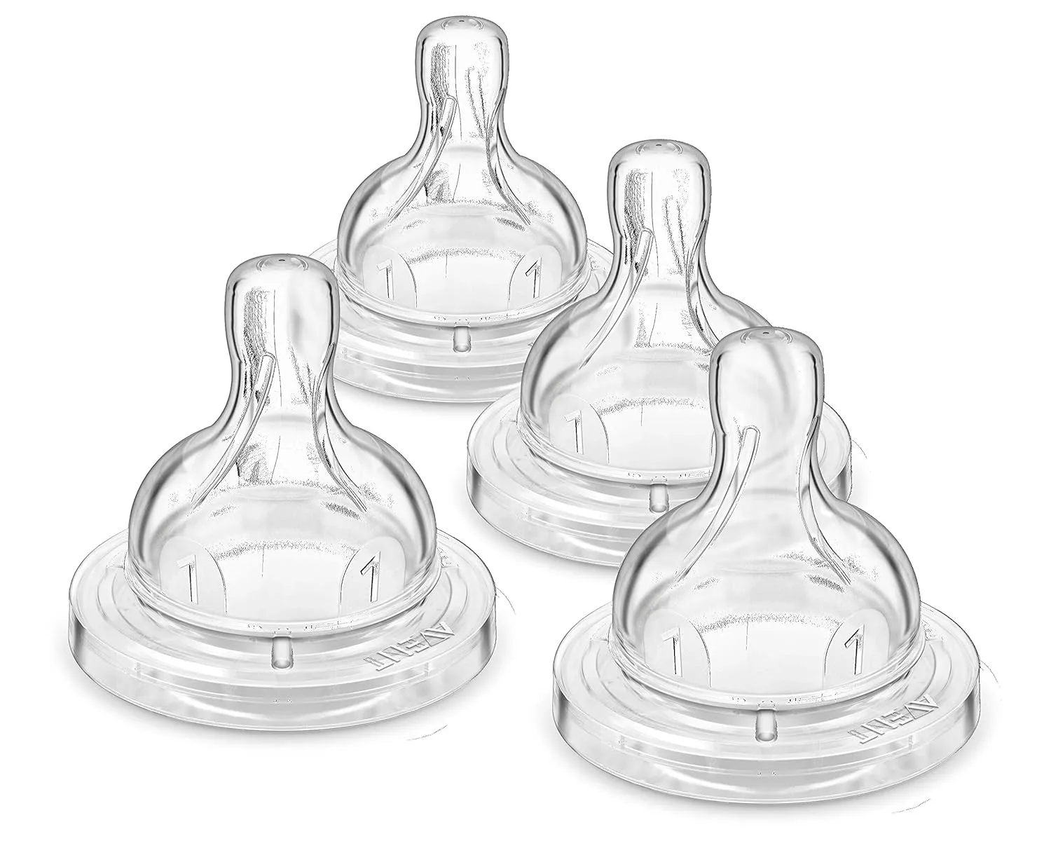 Philips Avent Anti-Colic Baby Bottles with AirFree Vent, 9oz, Clear, SCY703/04 & Natural Response Baby Bottle Nipples Flow 1, 4pk, SCY961/04 & Anti-Colic Baby Bottle Flow 1 Nipple