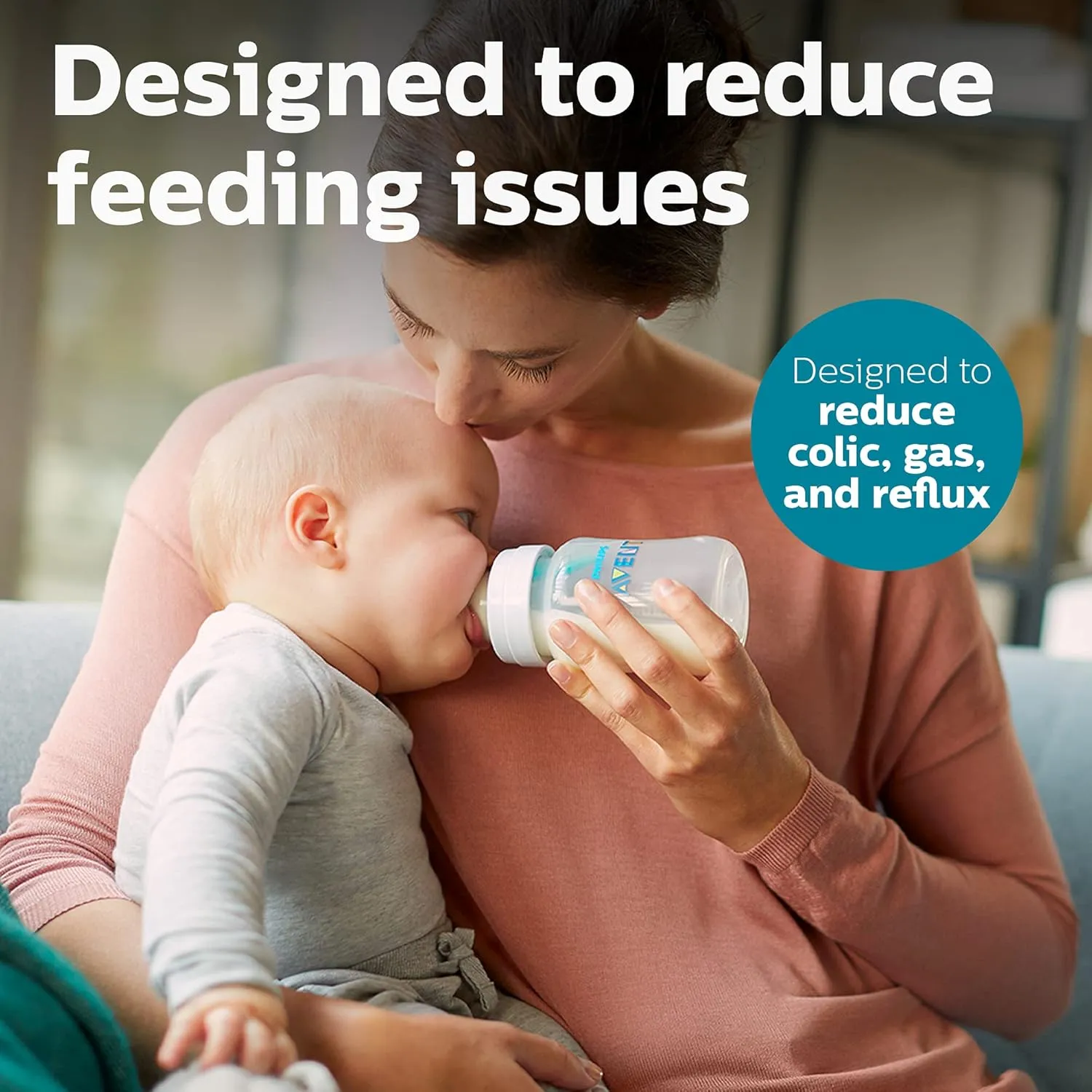 Philips Avent Anti-Colic Baby Bottles with AirFree Vent, 9oz, Clear, SCY703/04 & Natural Response Baby Bottle Nipples Flow 1, 4pk, SCY961/04 & Anti-Colic Baby Bottle Flow 1 Nipple