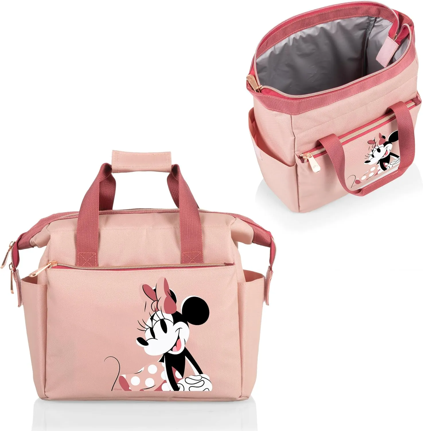 PICNIC TIME Disney Minnie Mouse On The Go Lunch Bag, Soft Cooler Lunch Box, Insulated Lunch Bag, (Pink)