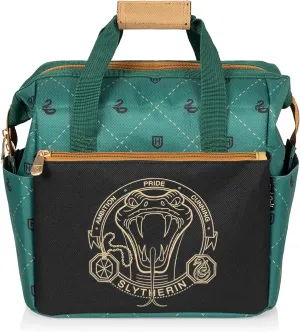 PICNIC TIME Harry Potter Slytherin On The Go Lunch Cooler, Soft Cooler Lunch Box, Insulated Lunch Bag, (Black with Green Accents)