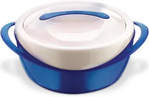 Pinnacle Large Insulated Casserole Dish with Lid 3.6 qt. Elegant Hot Pot Food Warmer/Cooler -Thermal Soup/Salad Serving Bowl Stainless Steel Hot Food Container–Best Gift Set for Moms –Holidays Blue