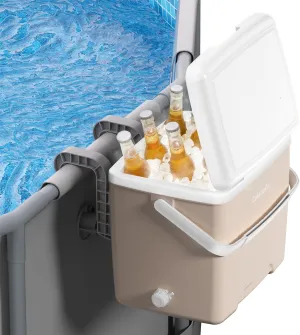 Pool Cooler, 13.7 Quart Hard Cooler Box Outdoor Insulated Cooler for Above Ground Pools Portable Poolside Drink Cooler with Handle & Drain Small Ice Chest Swimming Pool Accessories