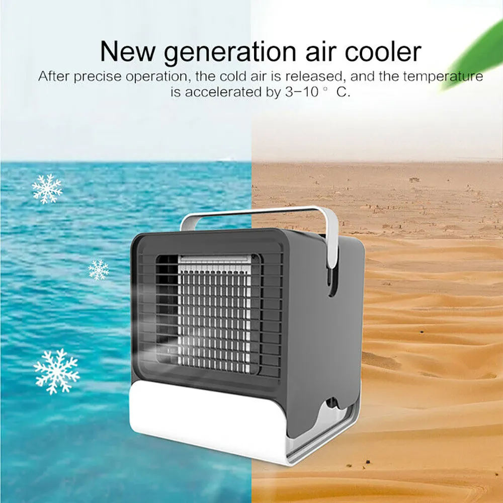 Portable Air Conditioner - 4 In 1 Mini Cool Fan with Humidifier, Night Light & Quiet Operation