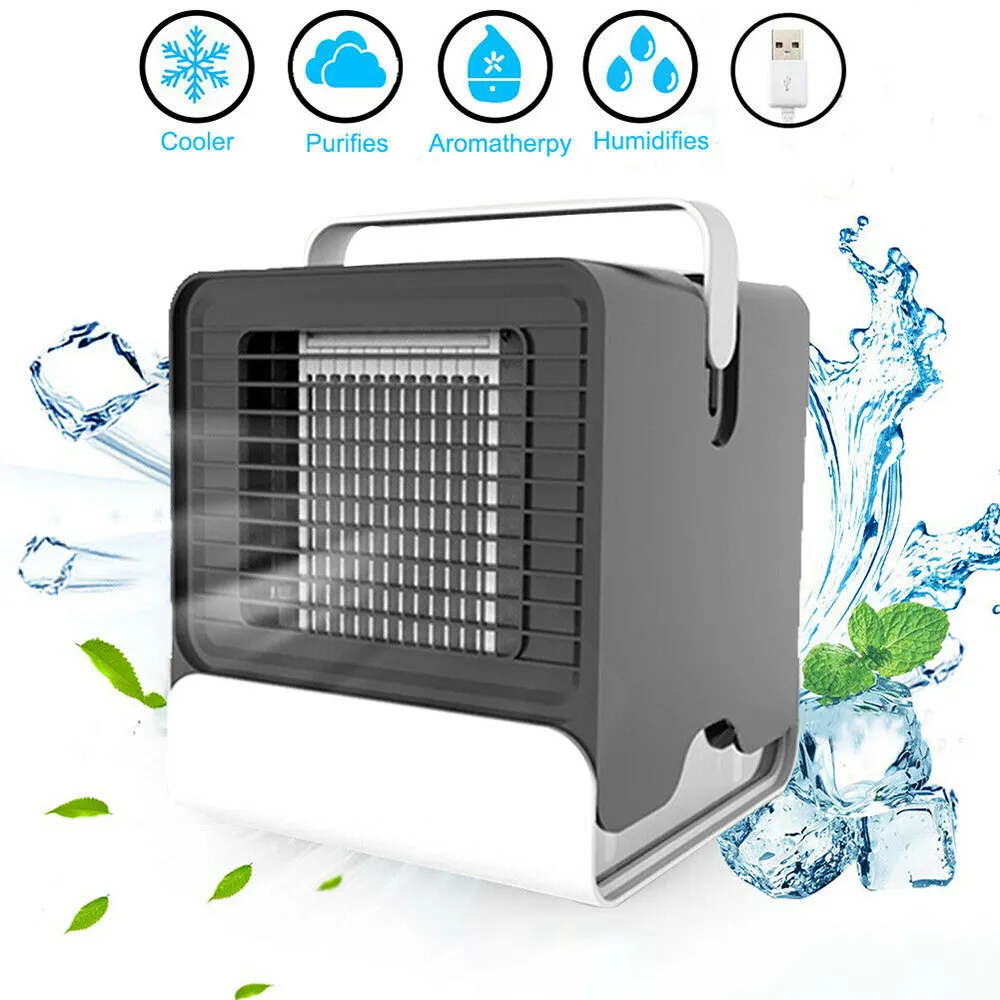 Portable Air Conditioner - 4 In 1 Mini Cool Fan with Humidifier, Night Light & Quiet Operation