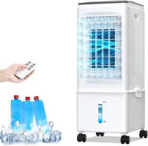 Portable Air Conditioners, 3-IN-1 Portable AC Unit, 2.5 Gal Tank for 24H Fast Cooling, 3 Speeds Swamp Cooler Fan, Quiet Evaporative Air Cooler w/Timer & Remote, Windowless Air Conditioner for Room