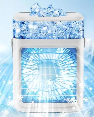 Portable Air Conditioners, Instant Cooling Mini Air Conditioner 3 Wind Speeds & Humidifier Mist USB Portable AC, Personal Air Cooler with Timer, 7 Colors Light, Mini AC for Bedroom, Office and Camping