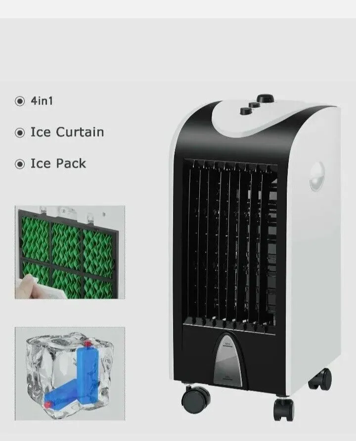 Portable Air Conditioning Air Cooler and Fan W/ Remote Control   2 Ice Packs