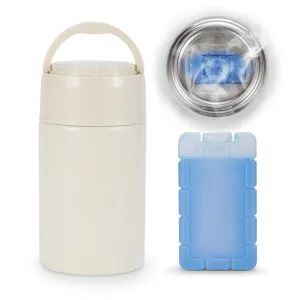 Portable Breast Milk Cooler, Stainless Steel Breastmilk Storage Keeps Breastmilk Cold for up to 24 Hours, Breast Milk Chiller Included Ice Pack for Women Outdoor Travel - White