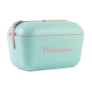 Portable Cooler - Mini Cooler 20L, Beach Cooler, Small Portable Cooler, Vintage Cooler, Adjustable Handle, Polarbox Cooler, Portable Mini Cooler  (Cyan Baby Rose)