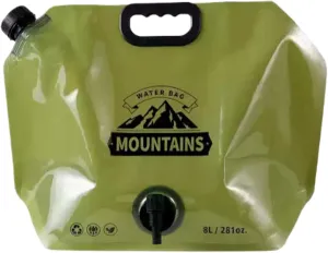Portable Water Storage Bag, Insulated Water Bag, Foldable for Outdoor Sports, Camping, Traveling, Hiking, Adventure, Valve Type Adopted (Green)