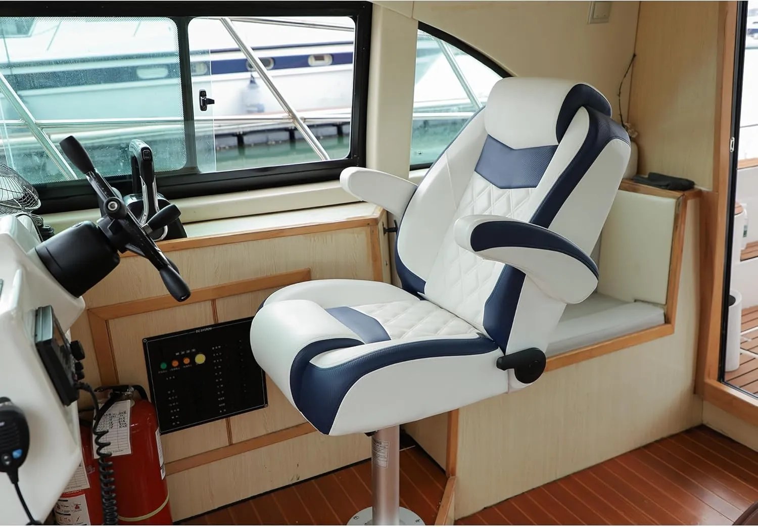 Premium Reclining Pontoon Low/High Back Captain's Chair Boat Bucket Seat with Armrest