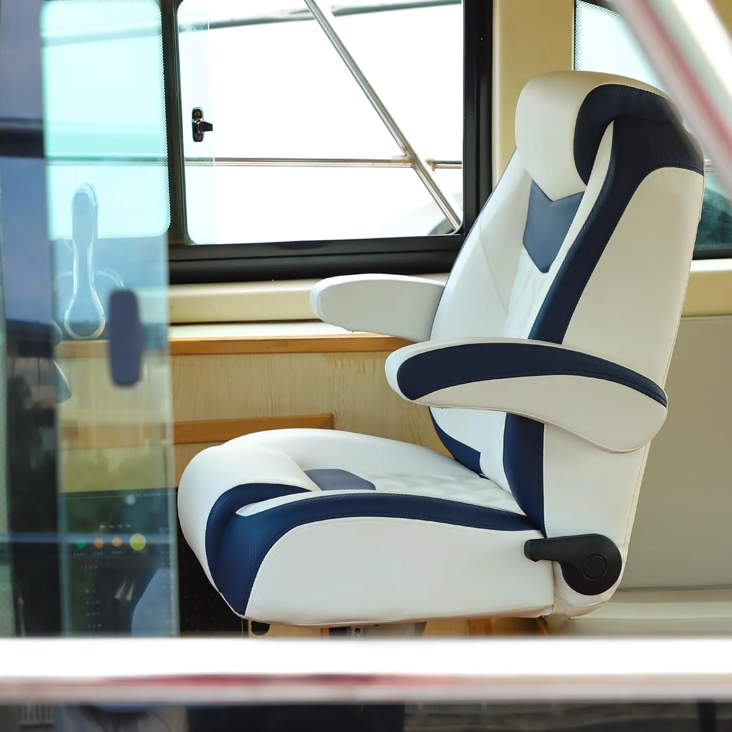 Premium Reclining Pontoon Low/High Back Captain's Chair Boat Bucket Seat with Armrest