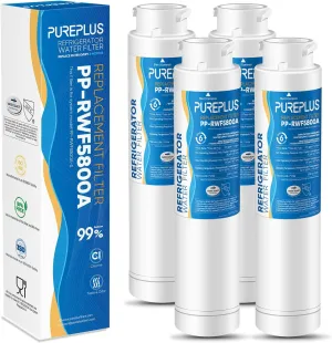 PUREPLUS Refrigerator Water Filter, Compatible with Frigidaire EPTWFU01, EWF02, Pure Source Ultra II, 4Pack