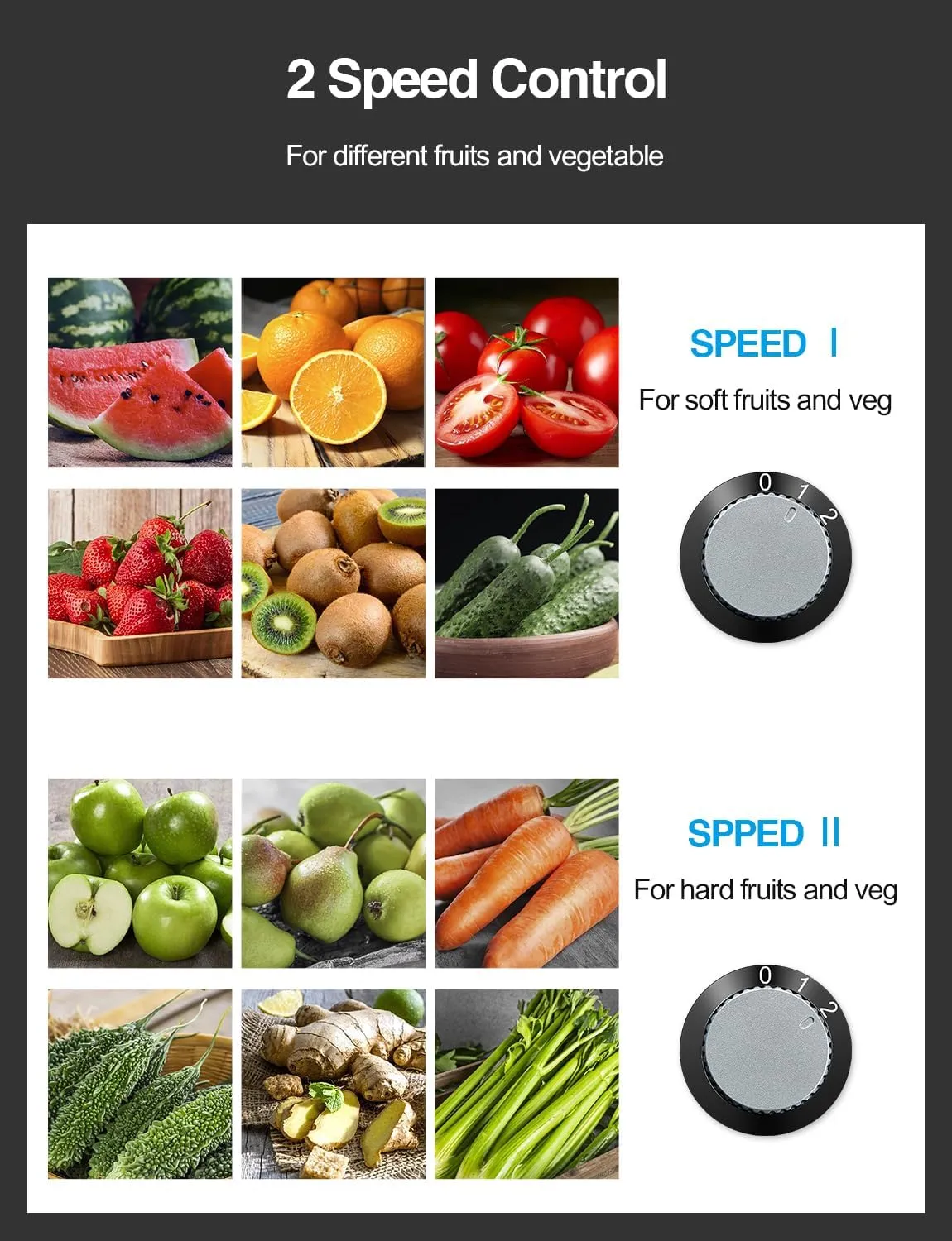 QCen Juicer Machine, 800W Centrifugal Juicer Extractor with Wide Mouth 3” Feed Chute for Fruit Vegetable, Easy to Clean, Stainless Steel, BPA-free (Green)