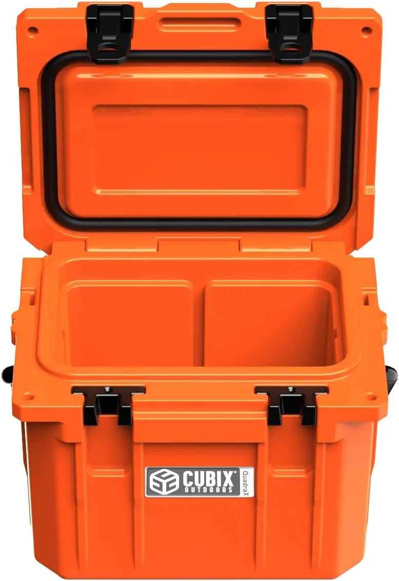 QuadraX 10QT Rotomolded Personal Cooler - Insulated Portable Hard Cooler Chest, 3 Day Cold Retention, Ideal Ice & Lunch Box for Outdoor Activities, 2 Built-in Cup Holders