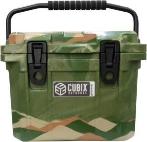 QuadraX 10QT Rotomolded Personal Cooler - Insulated Portable Hard Cooler Chest, 3 Day Cold Retention, Ideal Ice & Lunch Box for Outdoor Activities, 2 Built-in Cup Holders