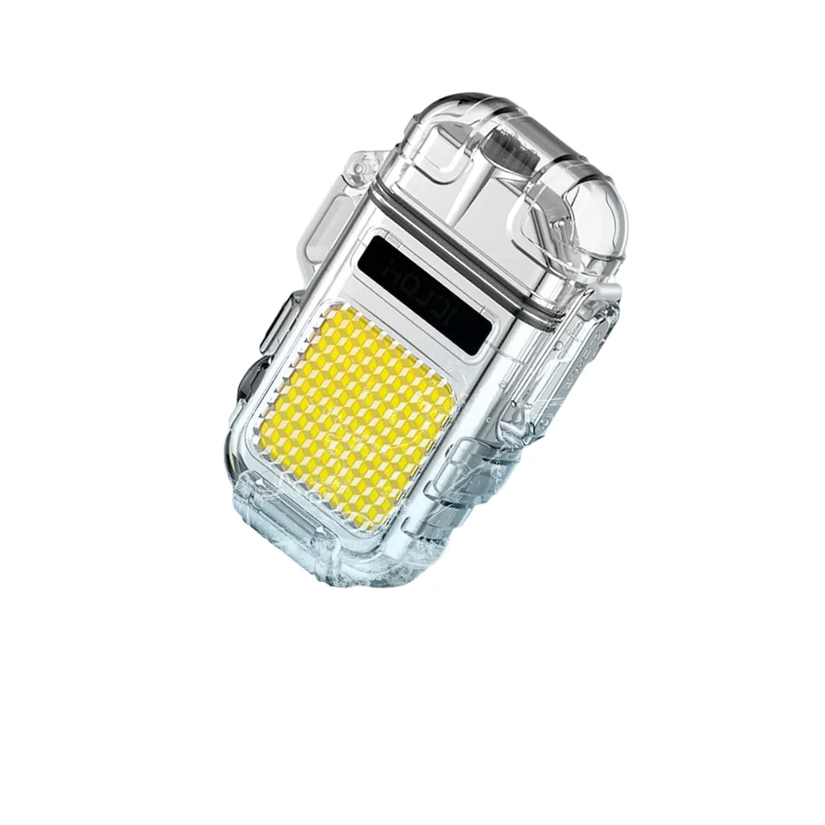 Rechargeable Mini Hook Flashlight With Lighter Clear Case   Type C Charger Cable