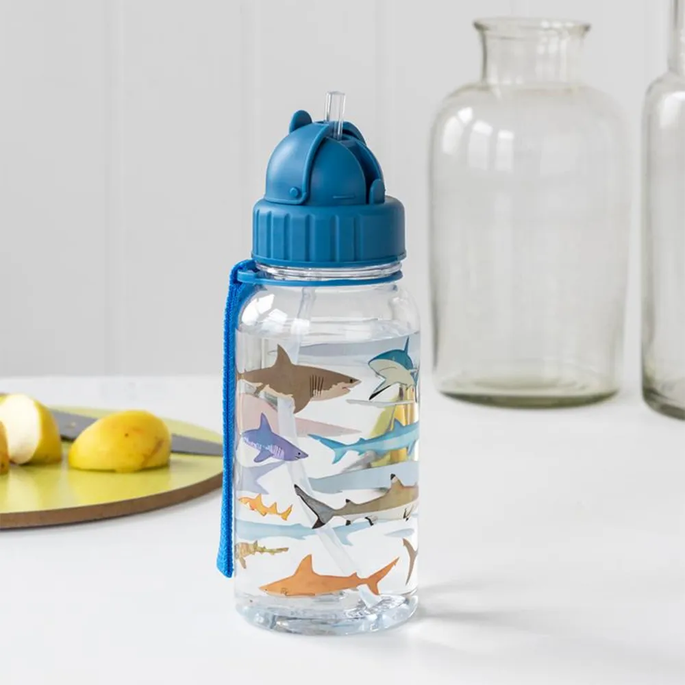 Rex Children's Water Bottle with Straw 500ml Sharks