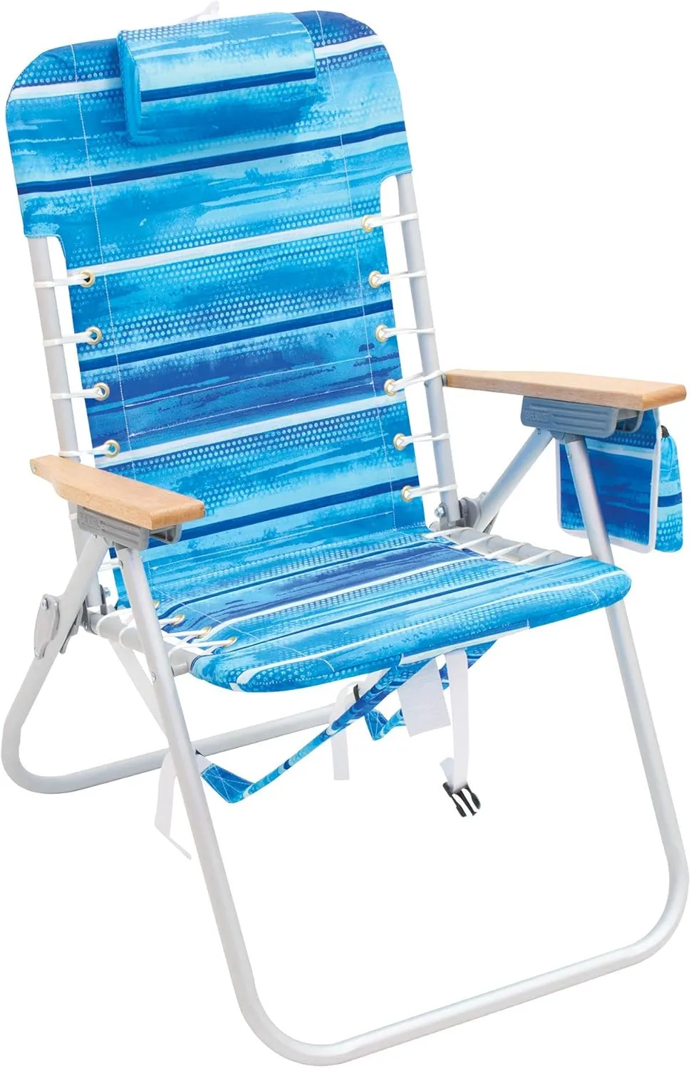 Rio Brands 4-Position Hi-Boy Backpack Beach Chair, Folding Chair for Outdoors, Stripe