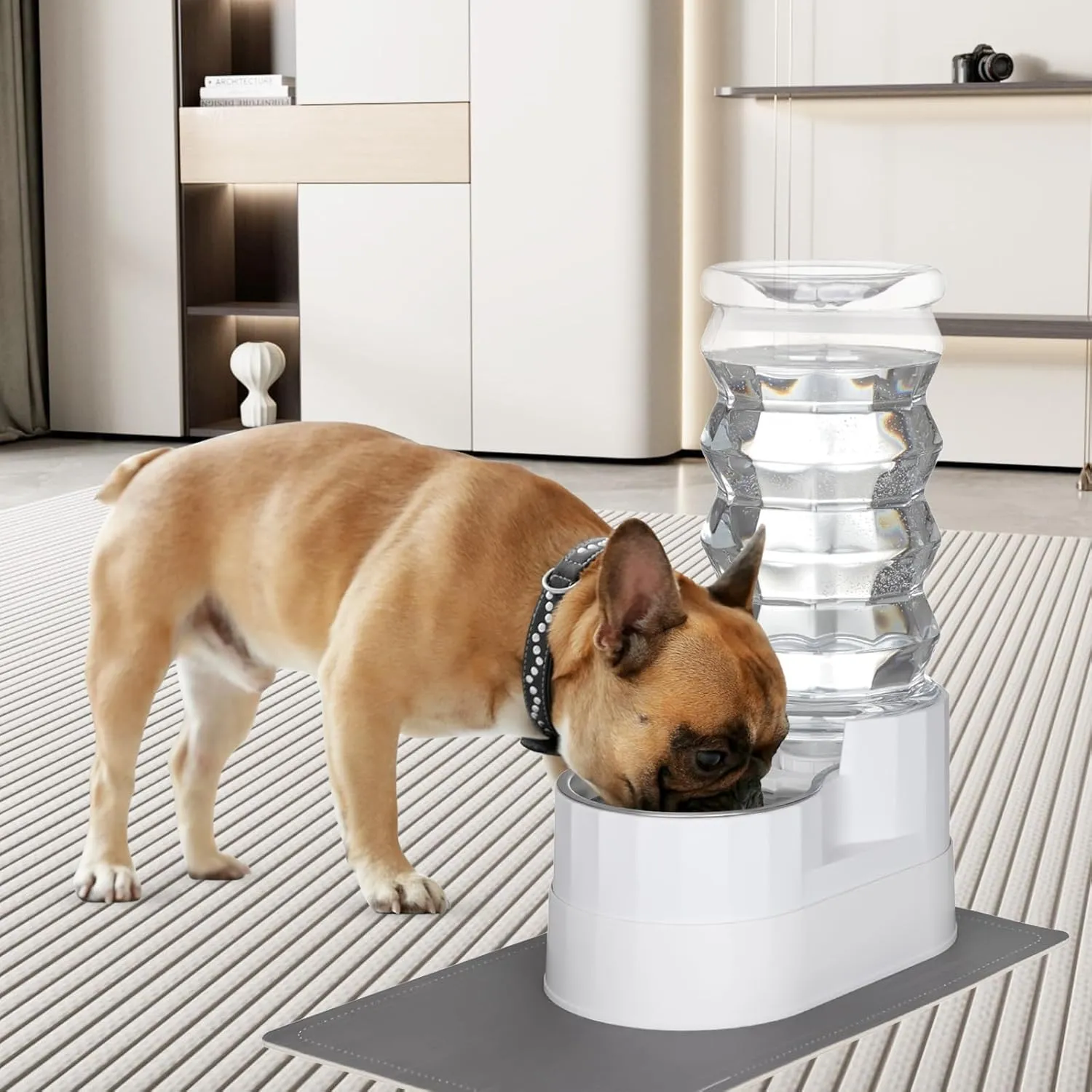 RIZZARI Automatic 9L Raised Pet Waterer,100% BPA-Free, Gravity Stainless Steel Water Dispenser for Cats and Small and Medium-Sized Dogs