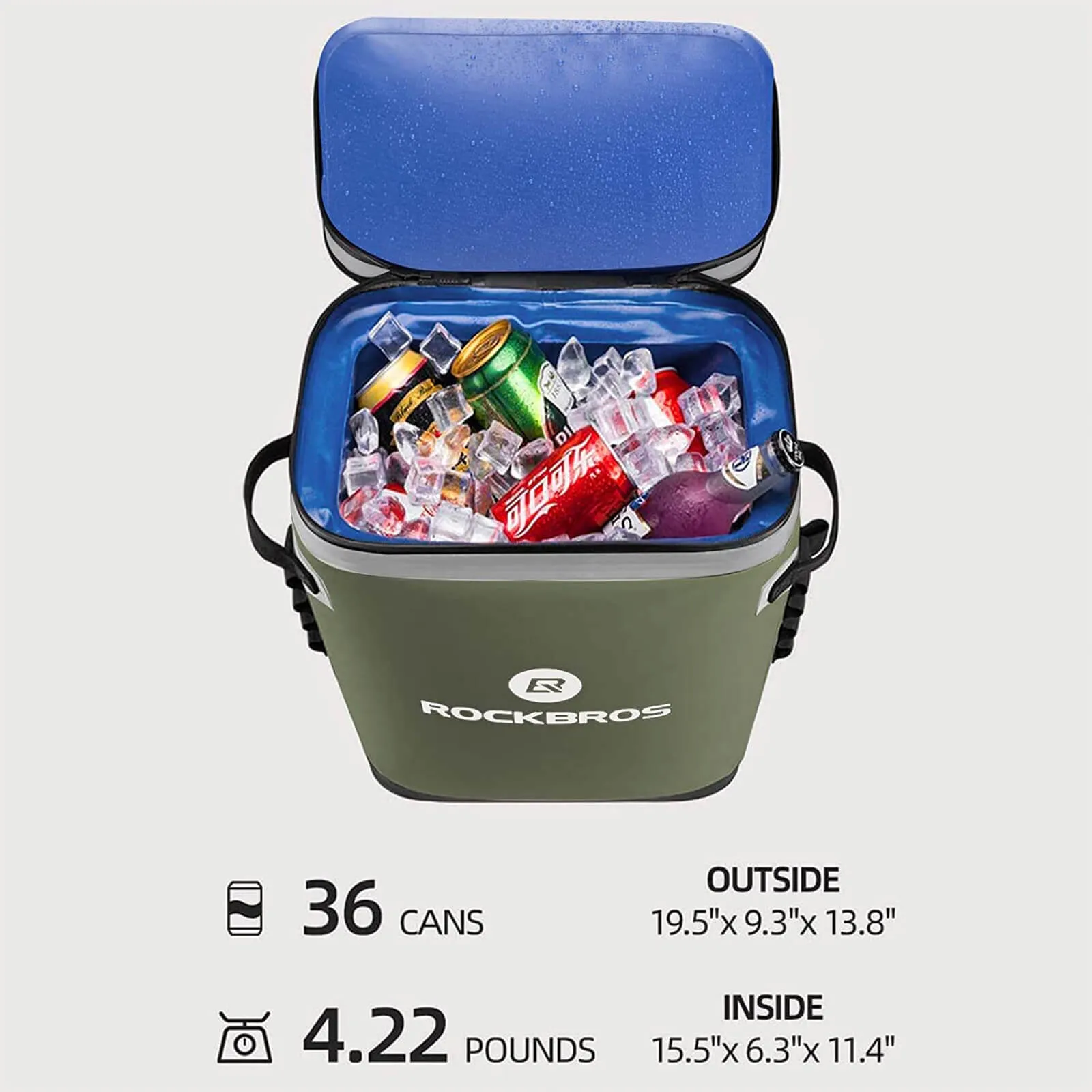 ROCKBROS Outdoor Cooler Bag Waterproof Backpack for Camping Fishing Picnic