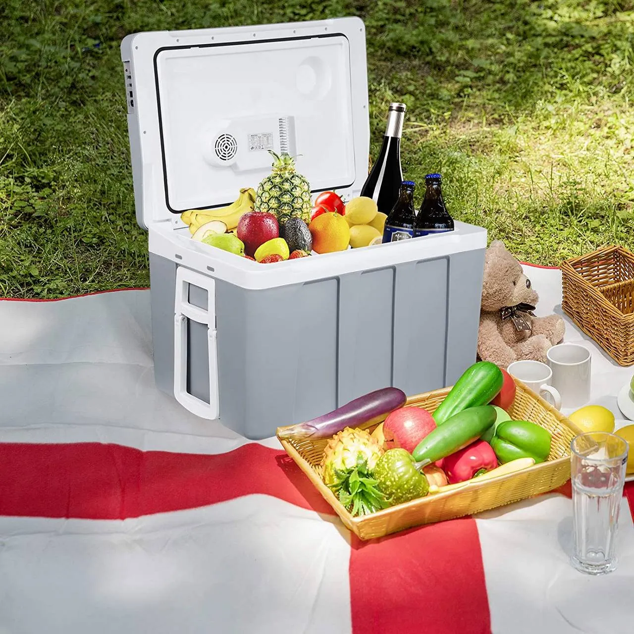 Rootz 50L Portable Electric Cooler and Warmer - Mini Fridge - 2-in-1 - AC/DC Adapter - Eco-Friendly - 60cm x 41cm x 42cm