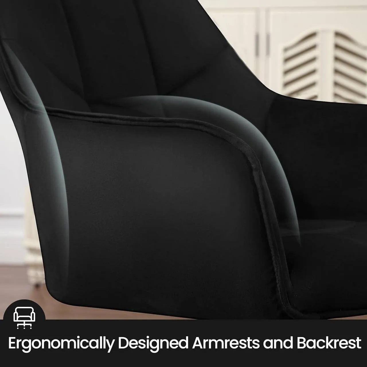 Rootz Dining Chair - Swivel Chair - Padded Chair - Velvet Upholstery - 58cm x 86cm x 63.5cm - Ergonomic Design - Set of 4