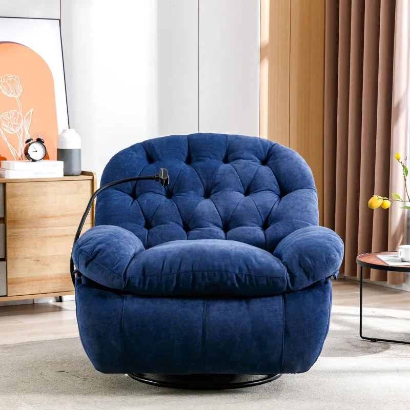 Rootz Fabric Massage Chair - Lounge Chair - Rotating Chair - Heated Massage - 92cm x 100cm x 104cm
