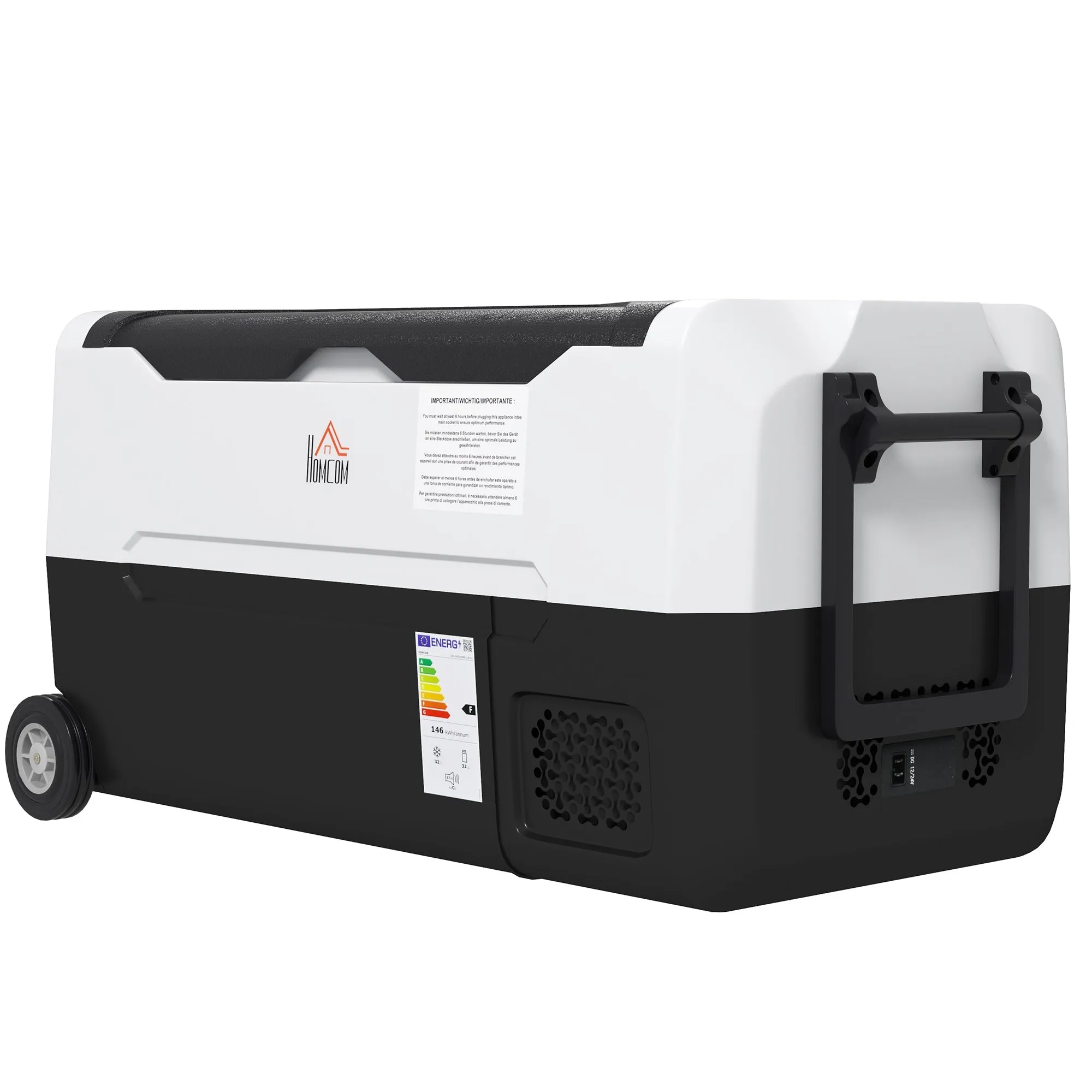 Rootz Portable Electric Car Cooler - Fridge - Travel Cooler - Up to -20°C - 30.5L Capacity - 72.6cm x 39cm x 37.3cm