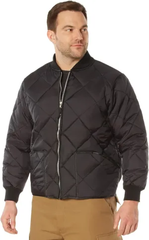 Rothco Diamond Quilted Nylon Flight Jacket - Insulated Warm Winter Bomber Style Coat