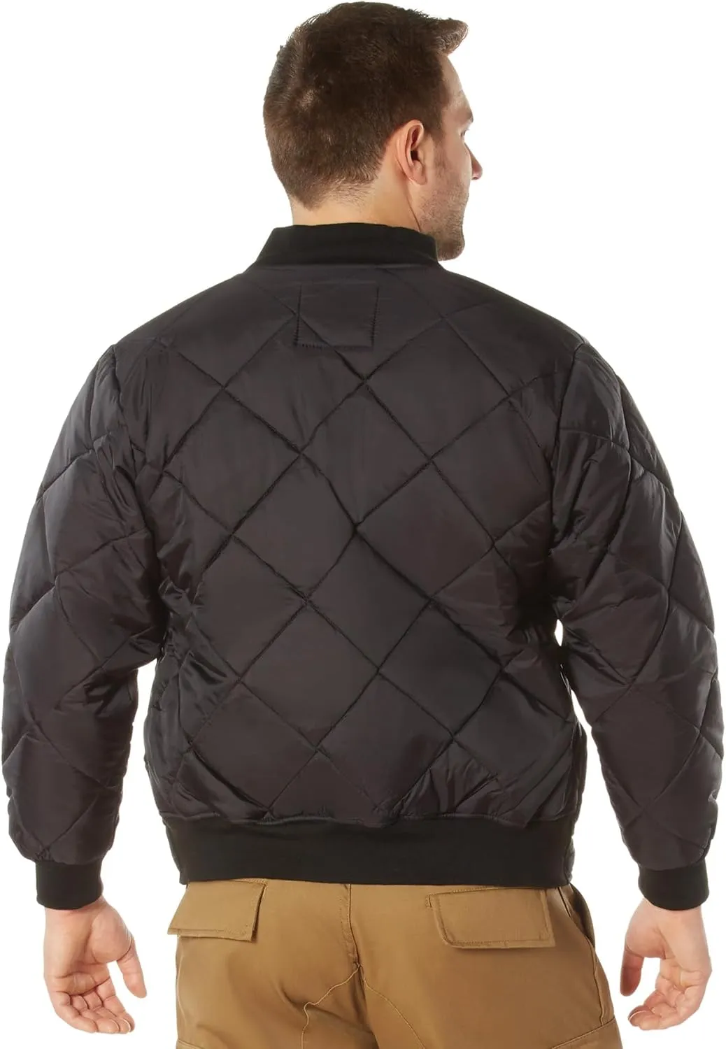 Rothco Diamond Quilted Nylon Flight Jacket - Insulated Warm Winter Bomber Style Coat
