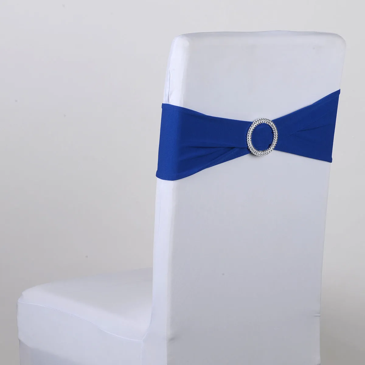 Royal Blue Spandex Chair Sash w. Buckle 5 pieces
