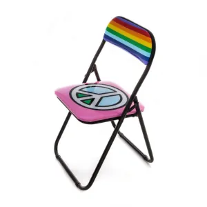 Seletti Blow Peace folding chair with peace decor