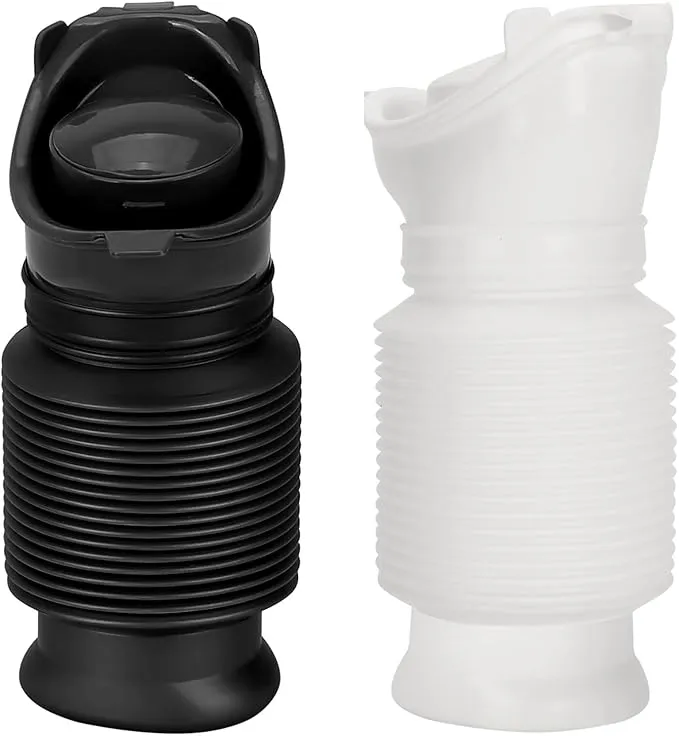 Set of 2 Portable Travel Urinal, Collapsible Urinals for Men and Women, Reusable Kids Potty, Personal Pee Bottle for Outdoor Camping, Long Road Trip and in Traffic