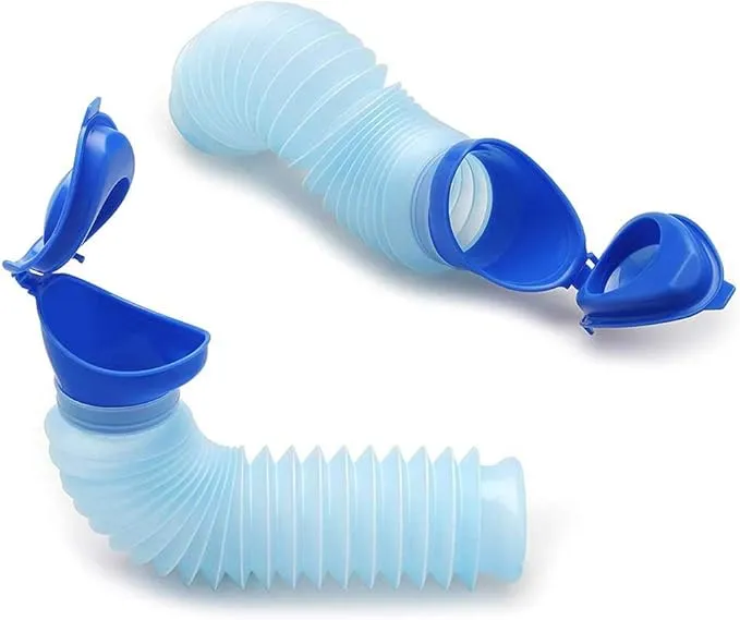 Set of 2 Portable Travel Urinal, Collapsible Urinals for Men and Women, Reusable Kids Potty, Personal Pee Bottle for Outdoor Camping, Long Road Trip and in Traffic