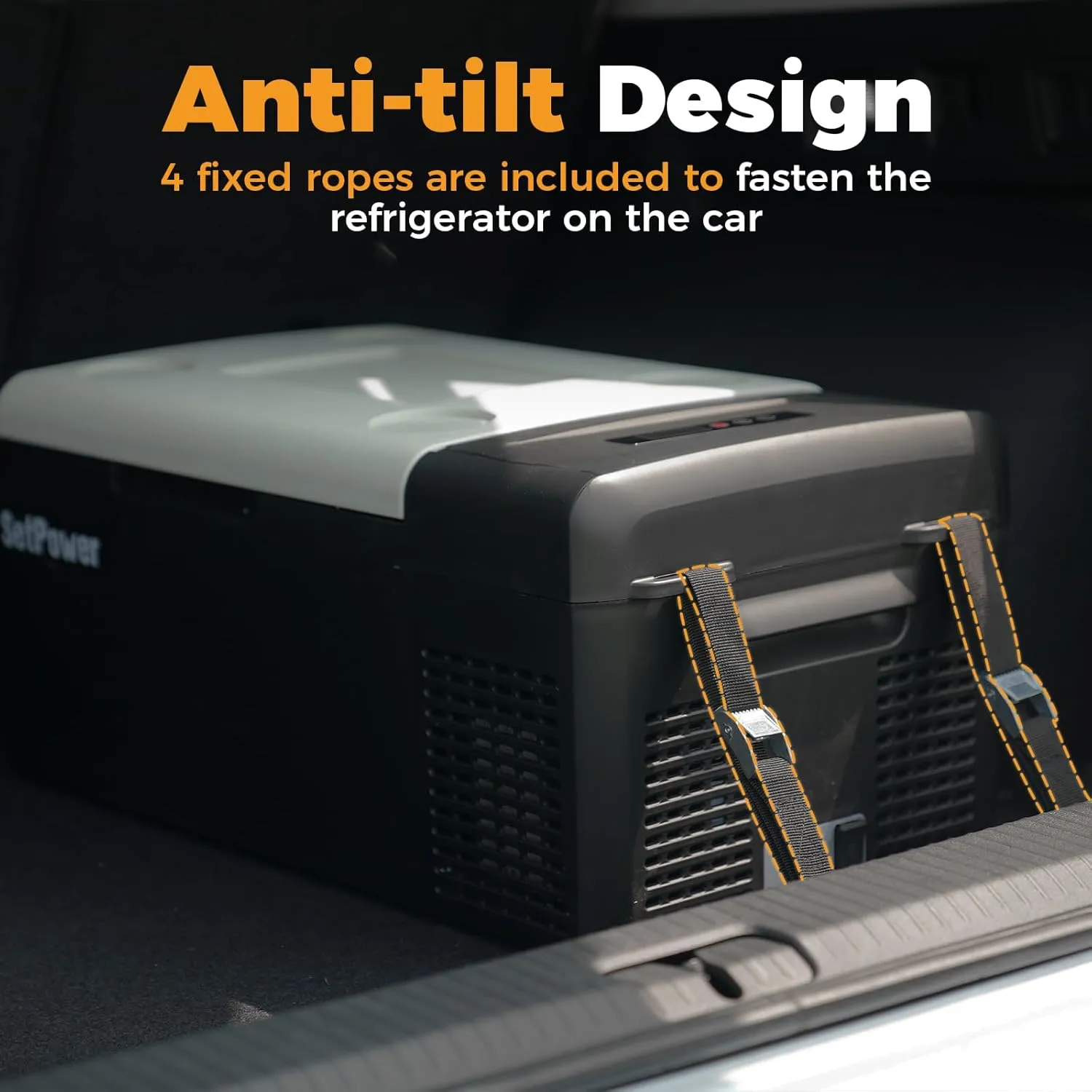 Setpower Car Refrigerator Electric Cooler 15L/15.8QT, Car Fridge Portable Freezer 12V Refrigerator Plug In Camping Cooler 12/24V DC 110/240V AC for Truck RV Travel Road Trip, Black