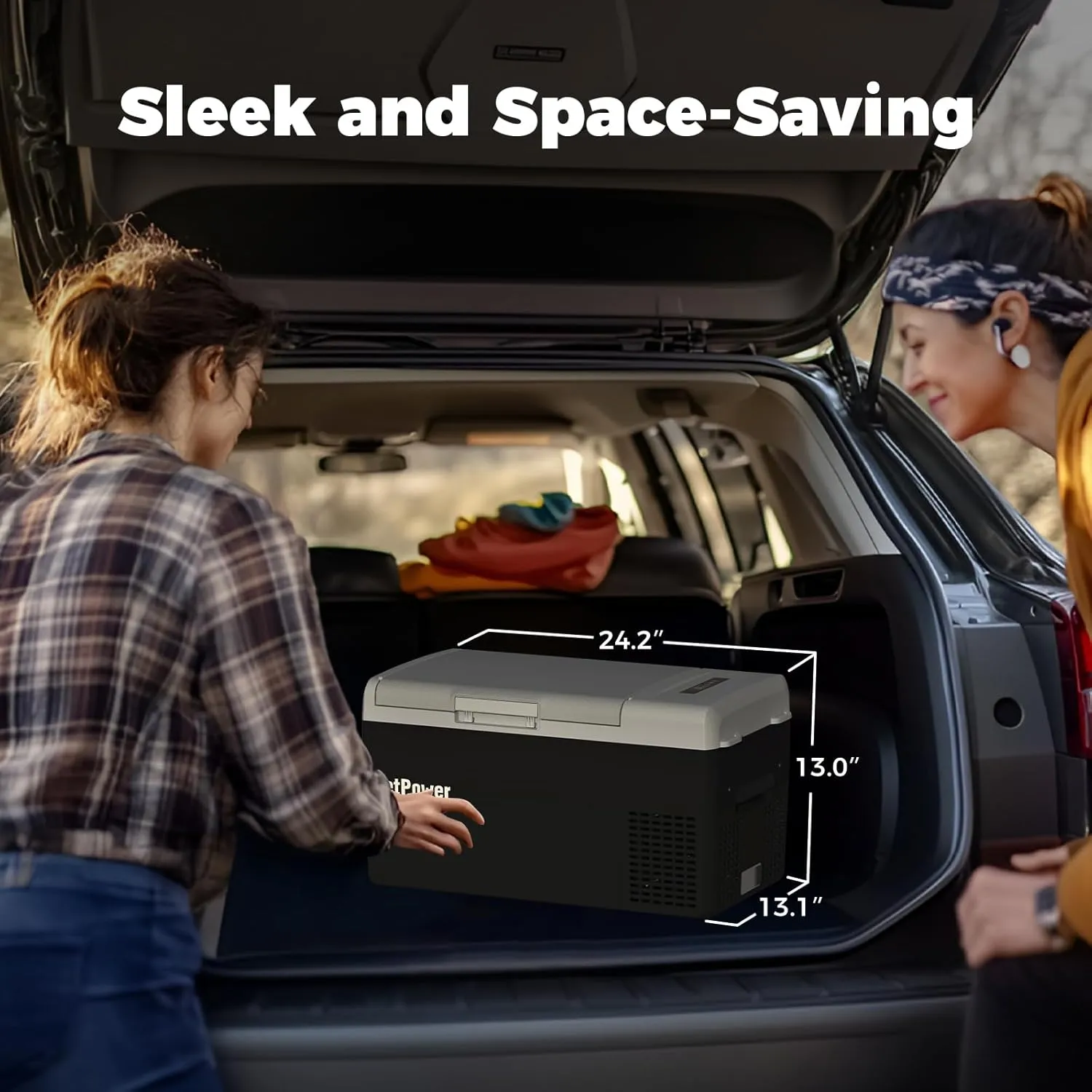 Setpower FC20 Portable 12v Refrigerator, -4℉-68℉ Fast Cooling Car Refrigerator, 20L/21Qt Car Fridge Portable Freezer with 12/24V DC and 110/240V AC, Electric Cooler (Black, 20L With AC Adapter)