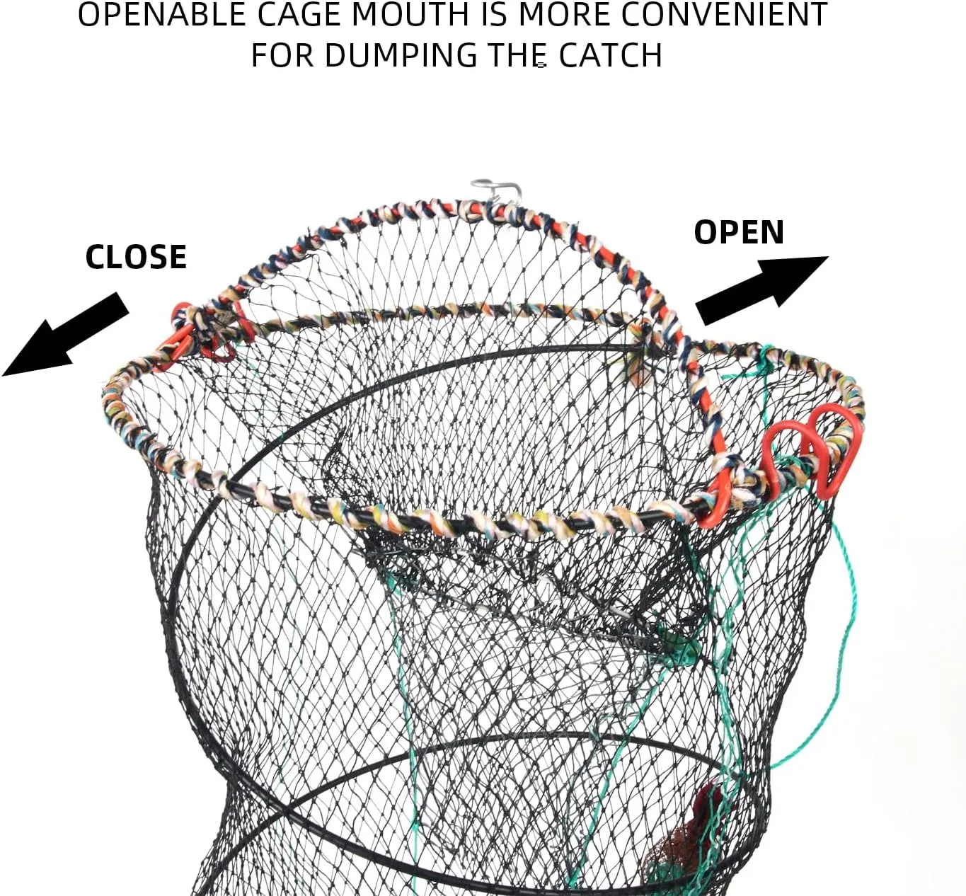 SF Fishing Bait Trap Casting Net 1Pack/3Packs Baitfish Crawfish Crayfish Shrimp Collapsible Cast Net Crab Trap Durable Black Mesh Fishing Nets Portable Folded