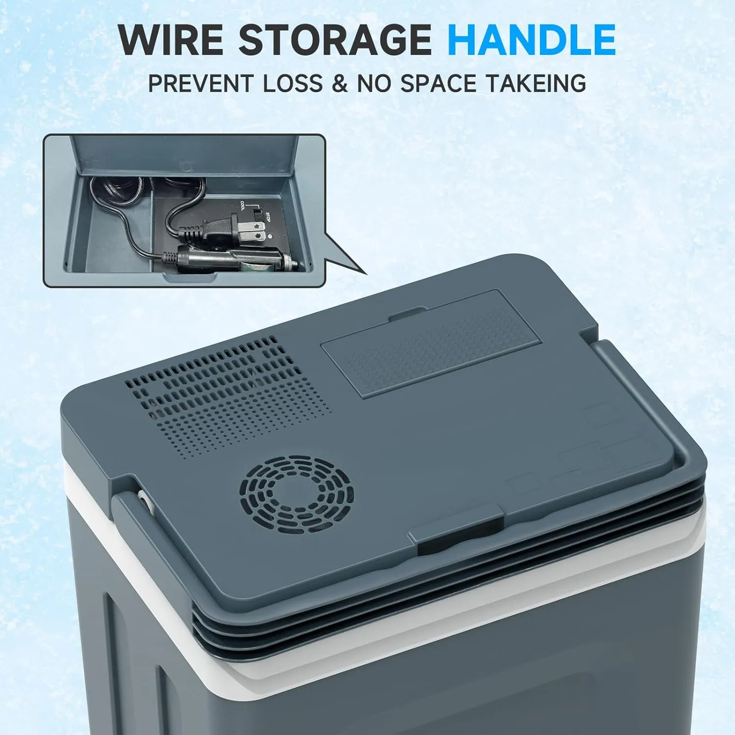 SHAREWIN Electric Cooler & Warmer with Handle 31.7 Quart/30L Portable Thermoelectric Fridge for Vehicles & Trucks with 110V AC & 12V DC, 12V Car Cooler for Camping, Travel Grey