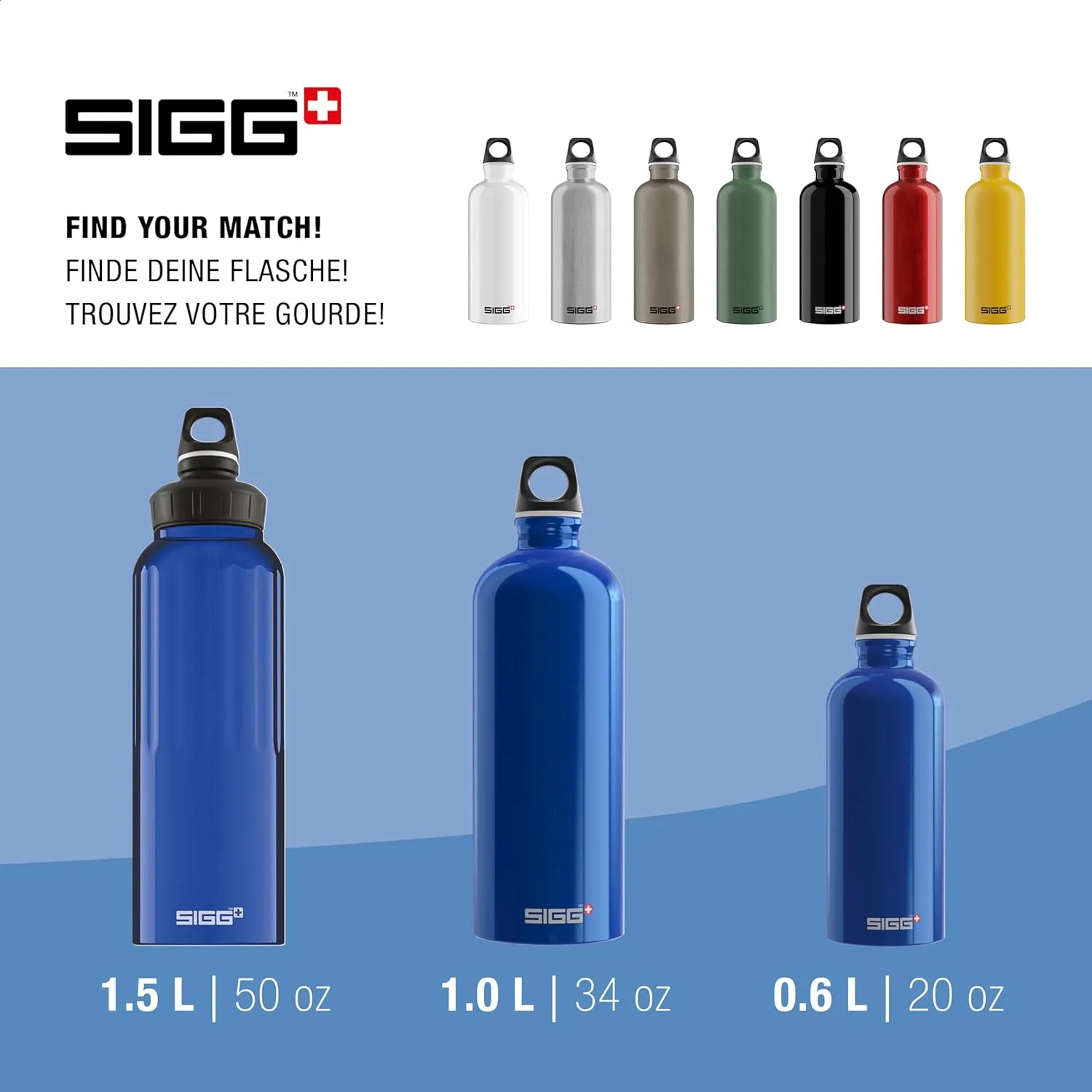 SIGG - Recycled Metal Water Bottle - Traveller - Made in Switzerland - Carbonated Drinks - BPA-Free - 20 Oz