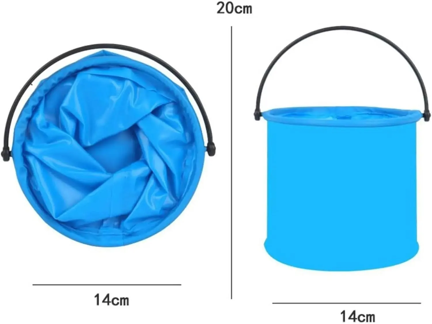 Silicone Collapsible Bucket with Drain Plug Portable Folding Basin for Camping Fishing Picnics Large Capacity Easy Storage(Blue)