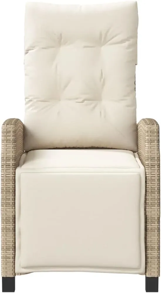 Sillas De Patio Dining Chairs Outdoor Chairs Outdoor Patio Chairs - Reclining Patio Chairs 2 pcs with Footrest Beige Poly Rattan for Beaches Park Garden Terrace