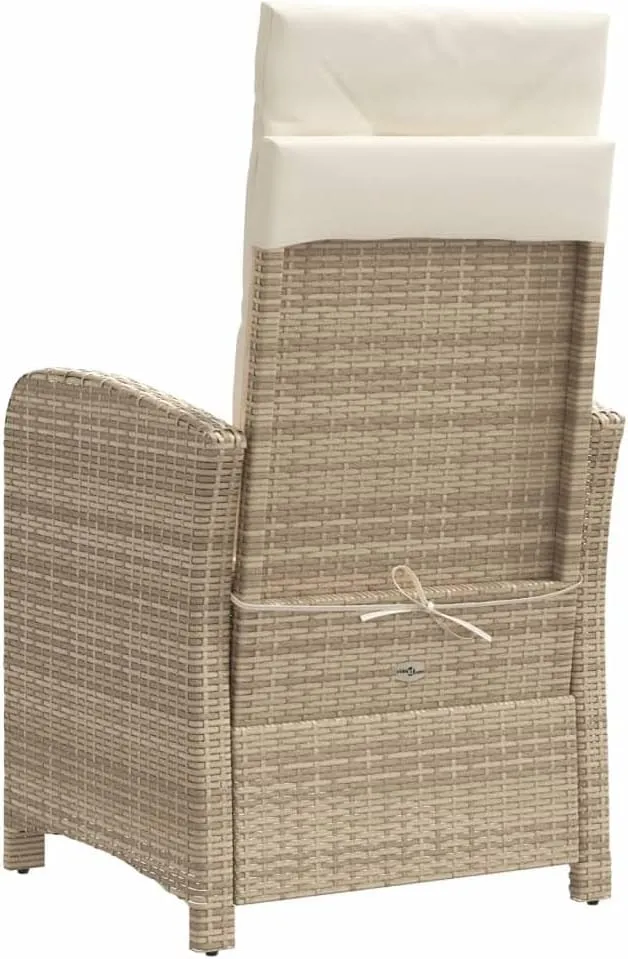 Sillas De Patio Dining Chairs Outdoor Chairs Outdoor Patio Chairs - Reclining Patio Chairs 2 pcs with Footrest Beige Poly Rattan for Beaches Park Garden Terrace