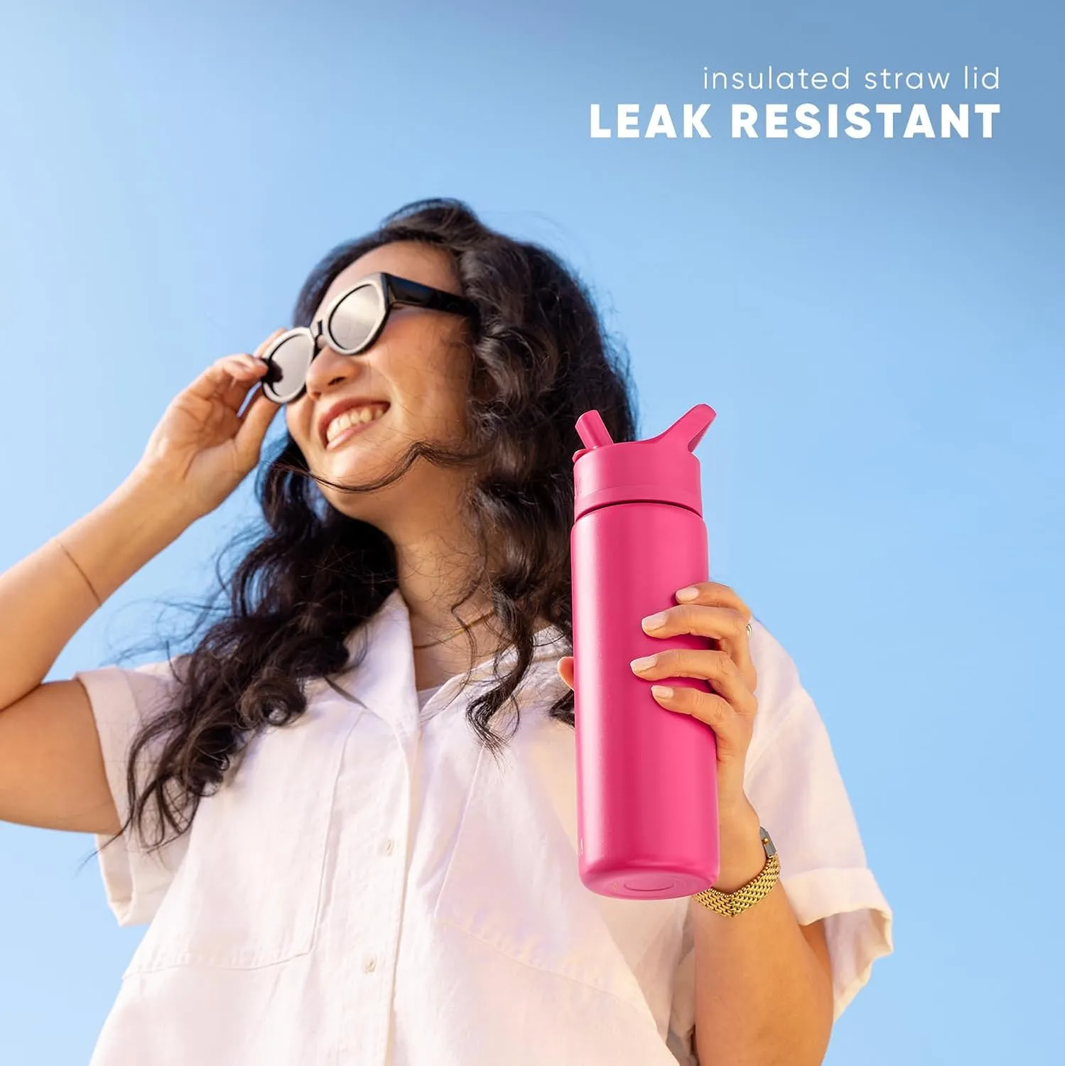 Simple Modern Water Bottle with Straw Lid | Vacuum Insulated Stainless Steel Metal Thermos | Reusable Leak Proof BPA-Free Flask for Sports Gym | Summit Collection | 30oz, Cotton Candy Tie Dye