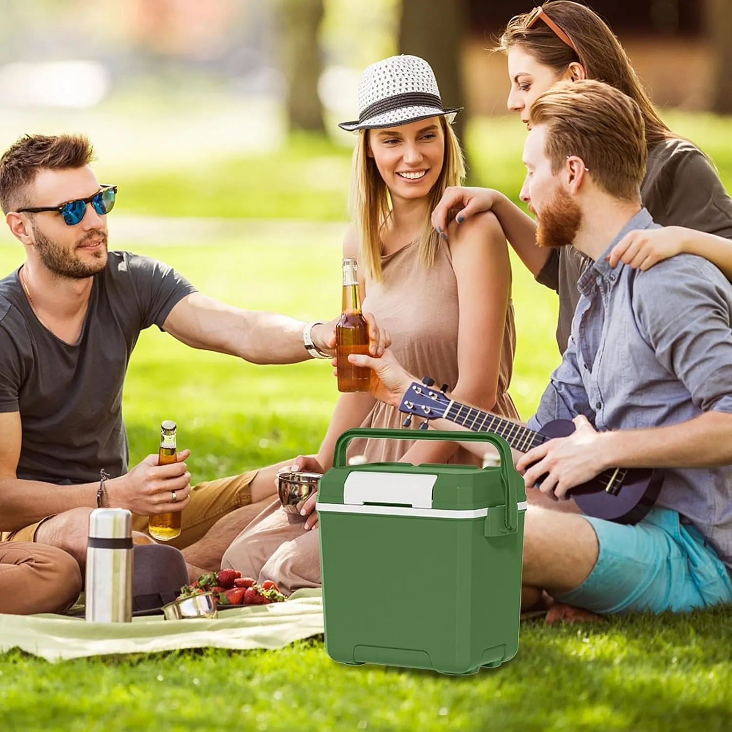 Small Ice Chest | 7-Liter Capacity Leakproof Insulated Cooler | Versatile Rugged Organizer for Camping Travel Beach Picnic Barbecue Parties