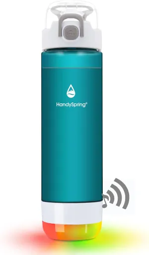 Smart Water Bottle with Reminder To Drink Water, Lights And Sound, Water Intake Tracker, Rechargeable, Tritan Plastic w/Spout, Gifts For Women, Men, Mom, Dad, Her, Him 26 Oz H(S)-01GN