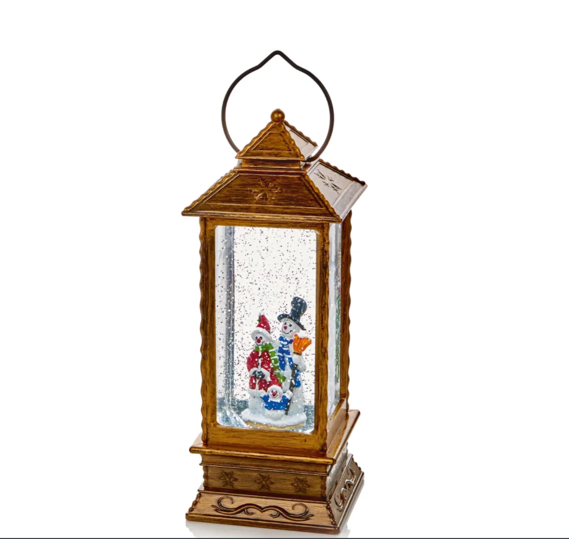 Snowman-Christmas LED Glitter Water Spinner Lantern