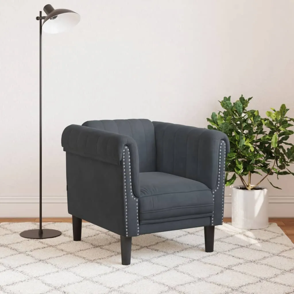 Sofa Chair Dark Gray Velvet
