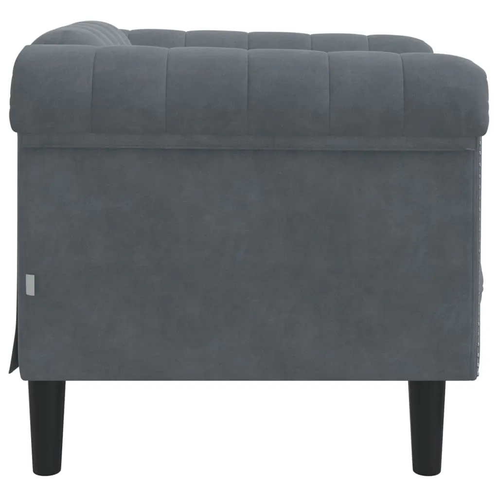Sofa Chair Dark Gray Velvet